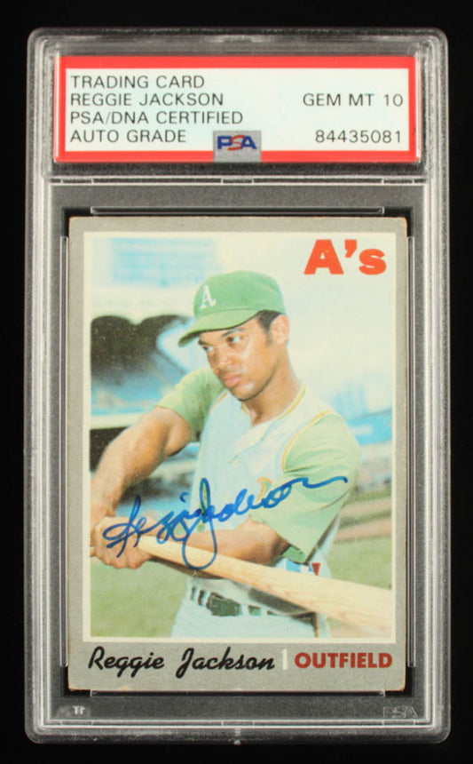 Reggie Jackson Signed 1970 Topps #140 - Autograph Graded PSA 10