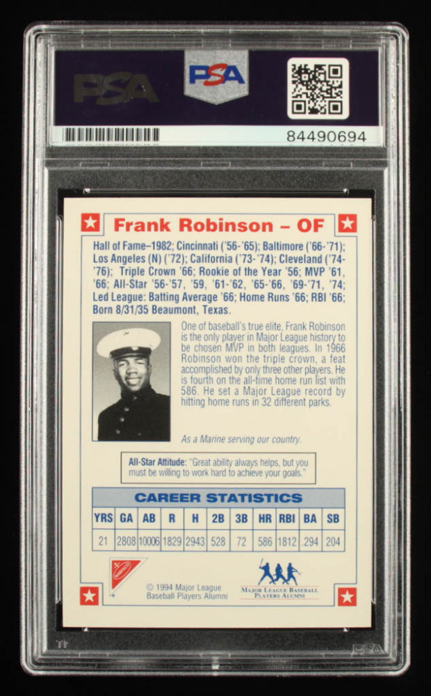 Frank Robinson 1994 Nabisco All-Star Autographs #3 - Autograph Graded PSA 10