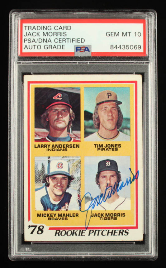 Jack Morris Signed 1978 Topps #703 Rookie Pitchers - Autograph Graded PSA 10 - Rookie Card