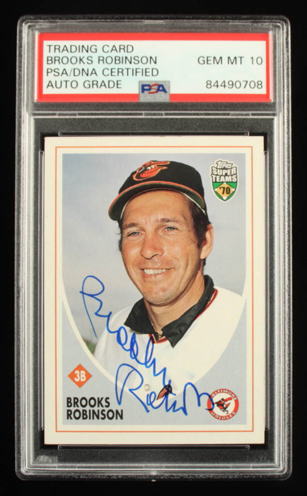 Brooks Robinson Signed 2002 Topps Super Teams #106 - Autograph Graded PSA 10