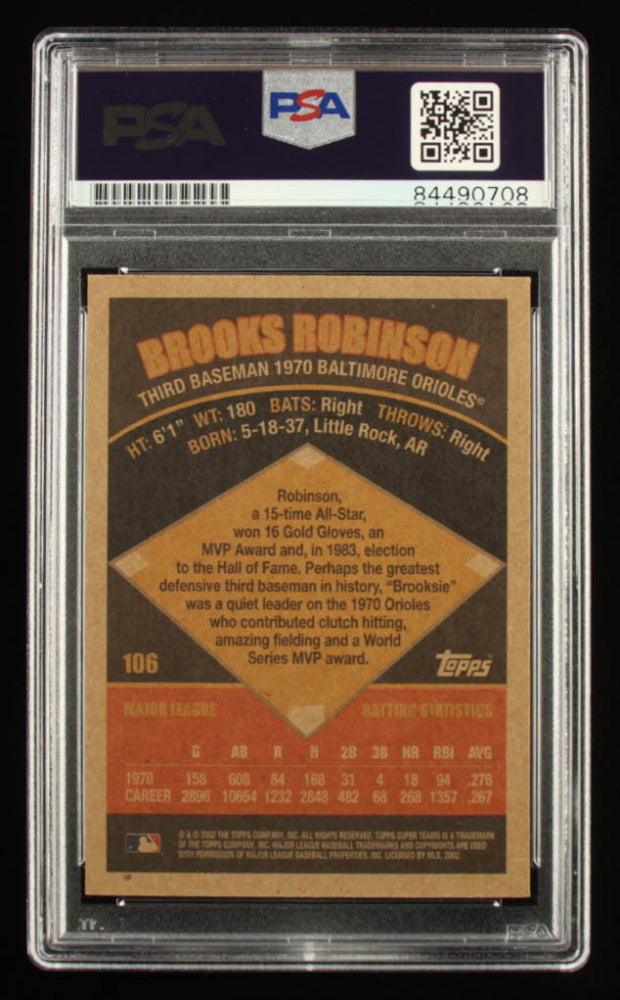 Brooks Robinson Signed 2002 Topps Super Teams #106 - Autograph Graded PSA 10