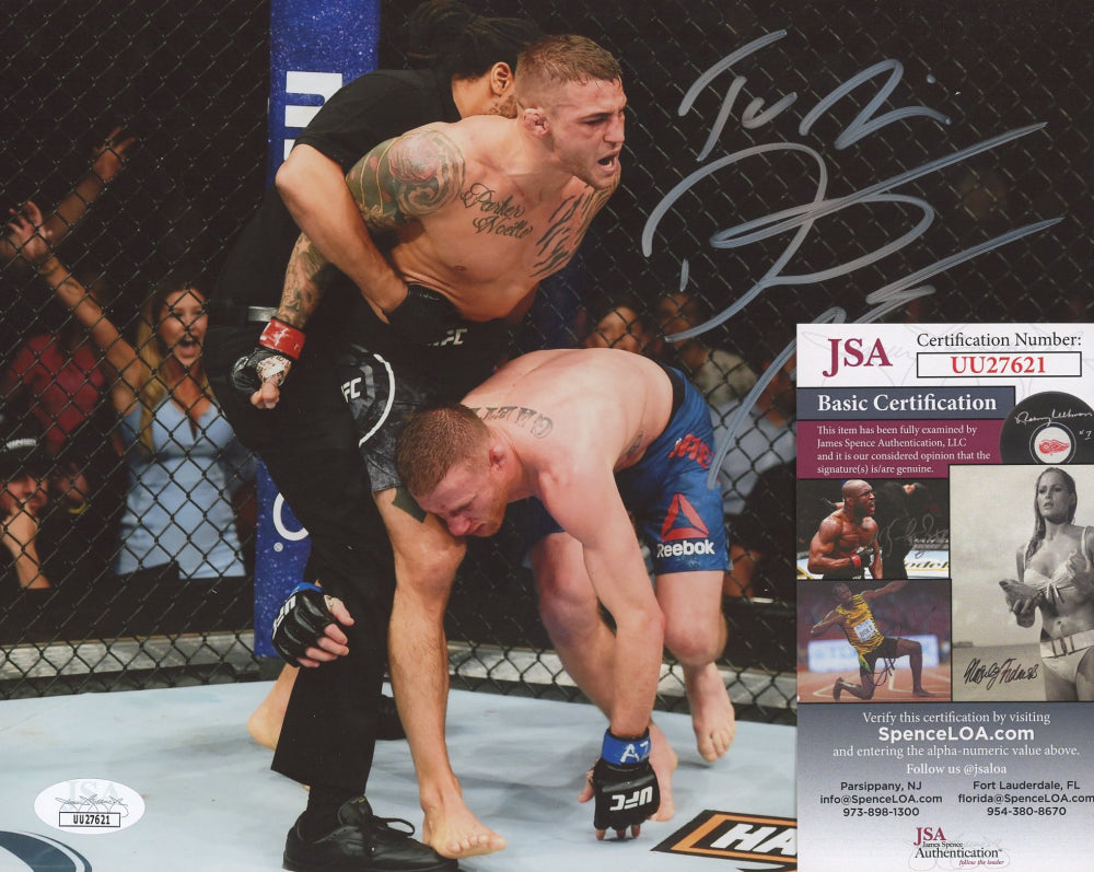 Dustin Poirier Signed (JSA) UFC 8x10 Photo Inscribed "The Diamond"