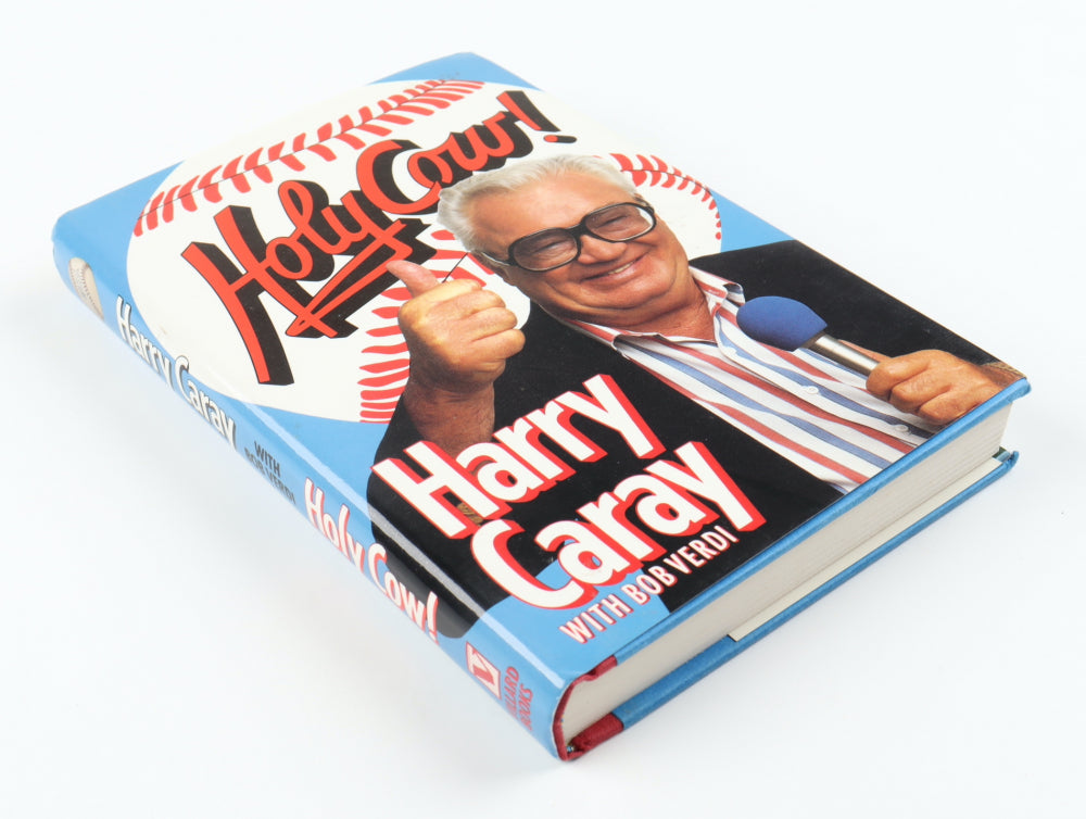 Harry Caray Signed (PSA) "Holy Cow!" Hardcover Book Inscribed "Hi - Hope You Enjoyed" & "Holy Cow!" 16-Year Announcer for the Chicago Cubs