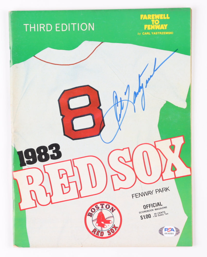 Carl Yastrzemski Signed Red Sox 1983 Program Magazine (PSA)