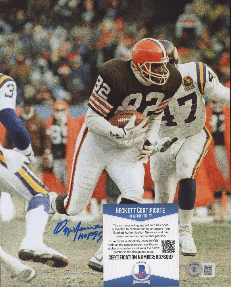 Ozzie Newsome Signed (Beckett) Browns 8x10 Photo Inscribed "HOF 99"