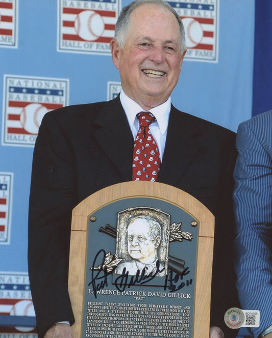 Pat Gillick Signed 8x10 Photo Inscribed "HOF 2011" (Beckett)