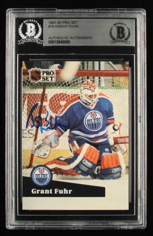 Grant Fuhr Signed 1991-92 Pro Set #78 (BGS)