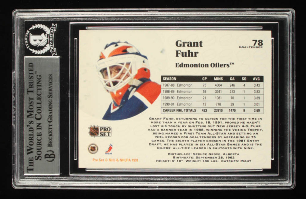 Grant Fuhr Signed 1991-92 Pro Set #78 (BGS)