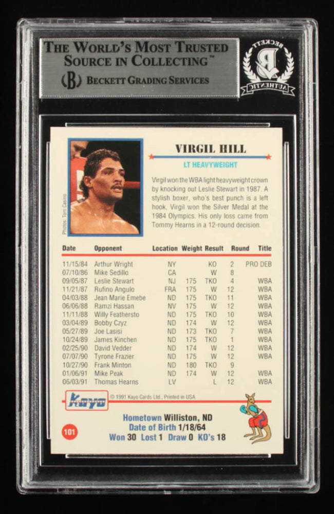 Virgil Hill Signed 1991 Kayo #101 Inscribed "HOF' 13" (BGS)