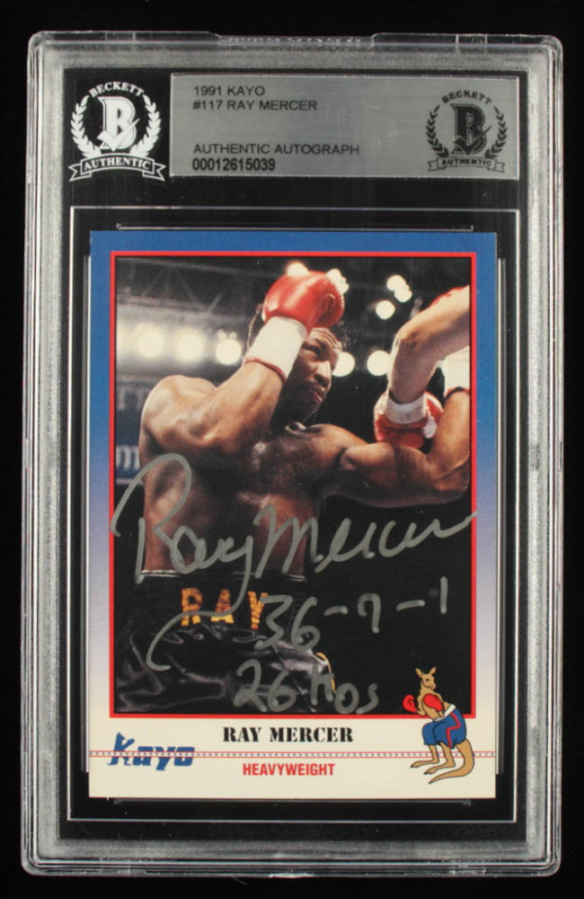 Ray Mercer Signed 1991 Kayo #117 Inscribed "36-7-1" & "26 KOs" (BGS)