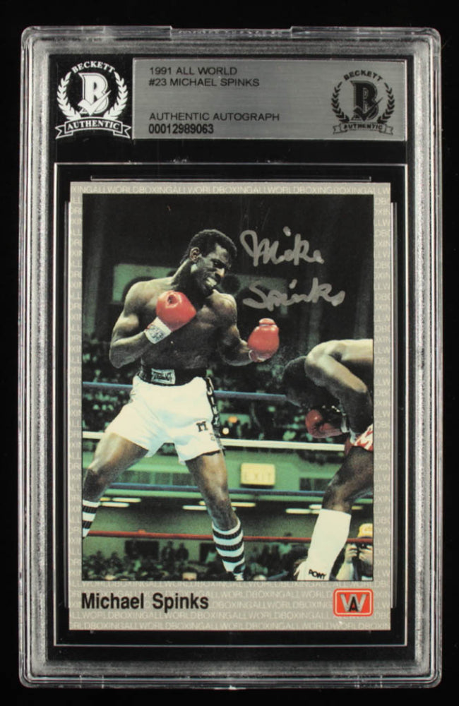 Michael Spinks Signed 1991 All World #23 (BGS)