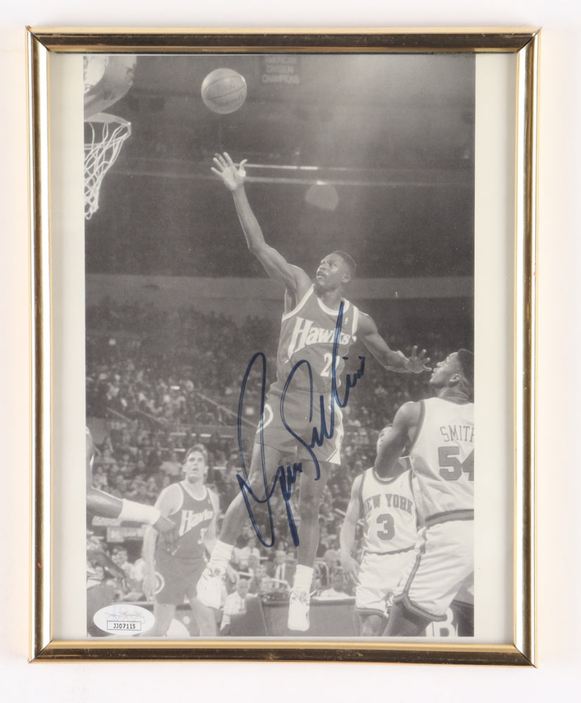 Dominique Wilkins Signed Hawks 8x10 Custom Framed Photo Display (JSA)