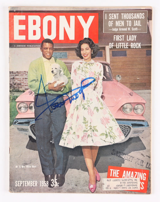 Willie Mays Signed 1958 "Ebony" Magazine (JSA)