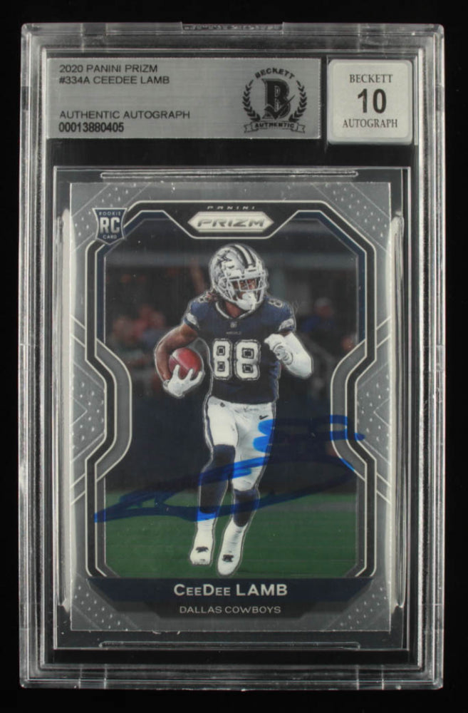 CeeDee Lamb Signed 2020 Panini Prizm #334A - Autograph Graded Beckett (BGS) 10 - Rookie Card