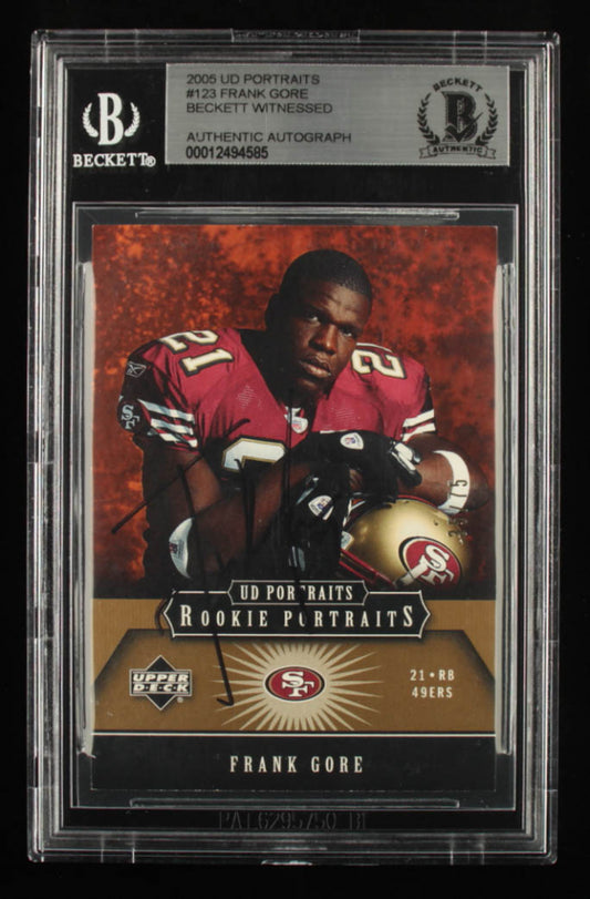 Frank Gore Signed 2005 UD Portraits Gold #123 Serially Numbered #35 / 75 - Rookie Card