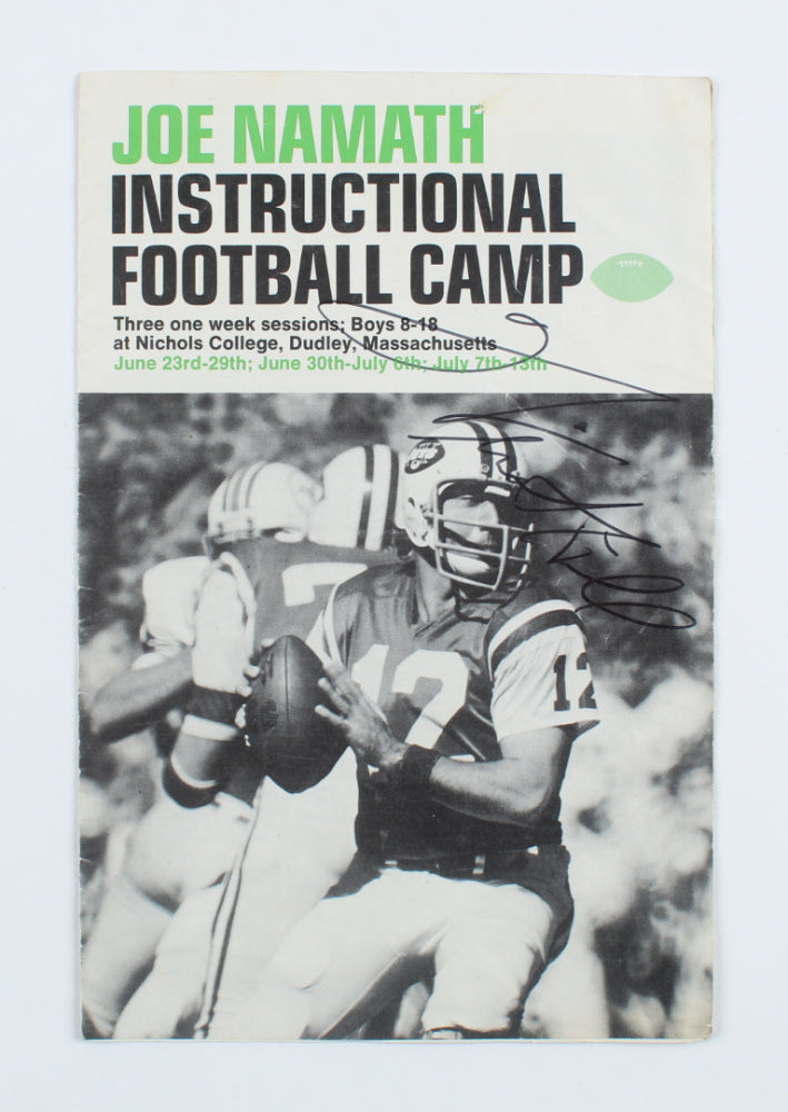 Winston Hill Signed (JSA) 1974 Joe Namath Instructional Football Camp Program