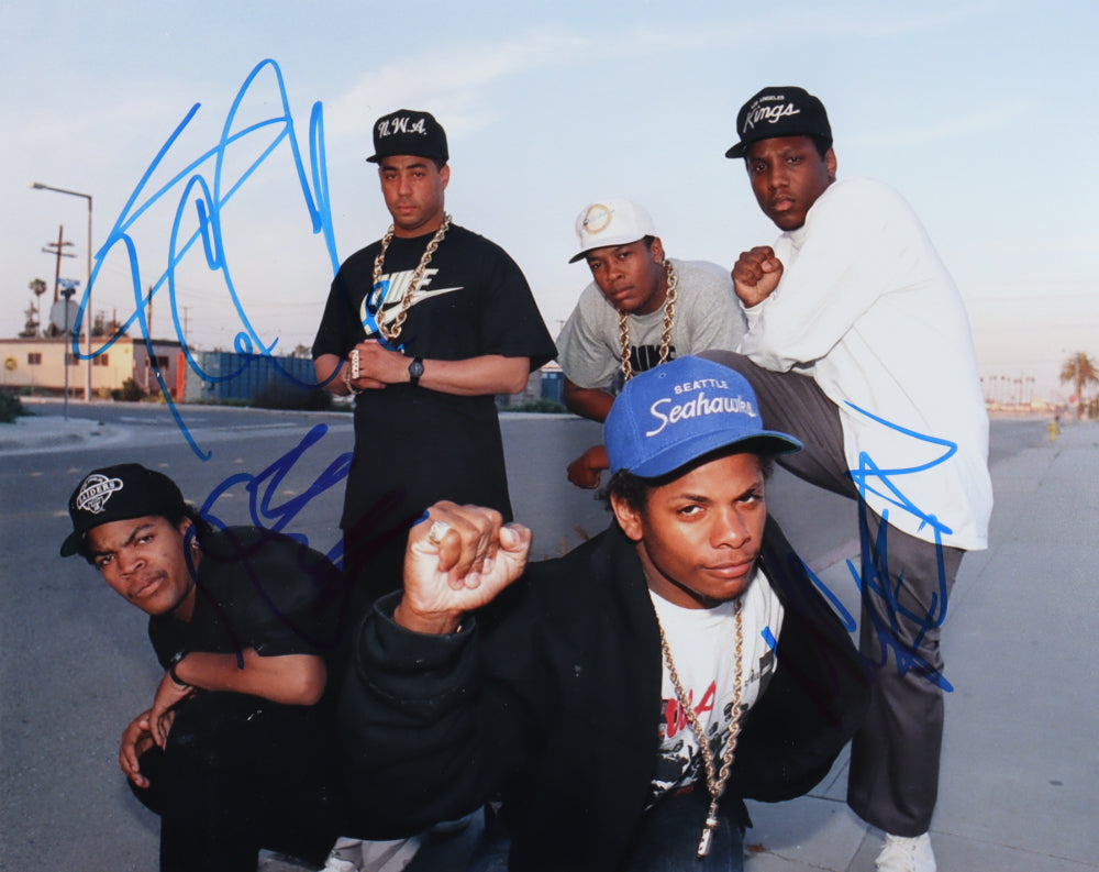 Ice Cube, DJ Yella & MC Ren Signed (AutographCOA) "N.W.A." 11x14 Photo