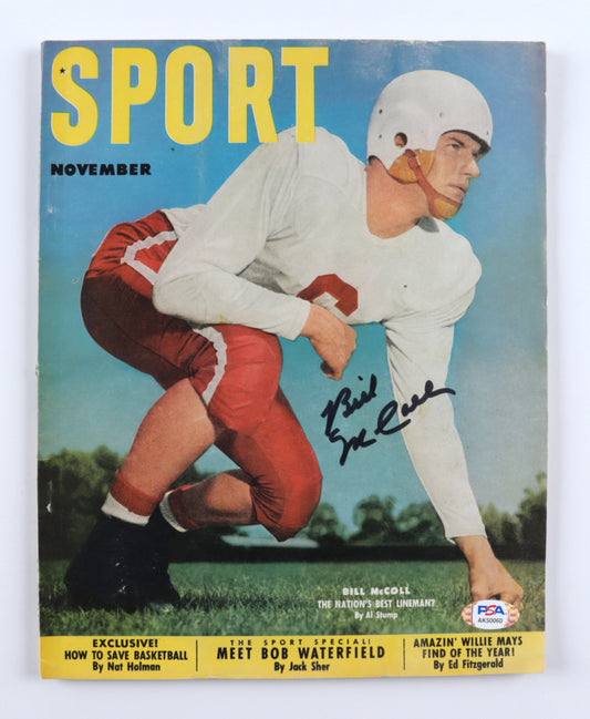 Bill McColl Signed Vintage 1951 Sport Magazine (PSA)