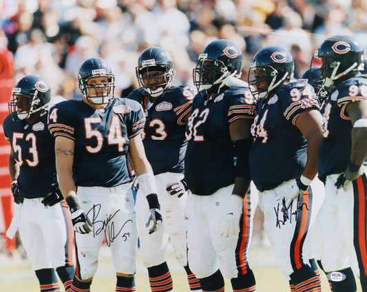 Brian Urlacher & Keith Traylor Signed Bears 16x20 Photo (PSA)