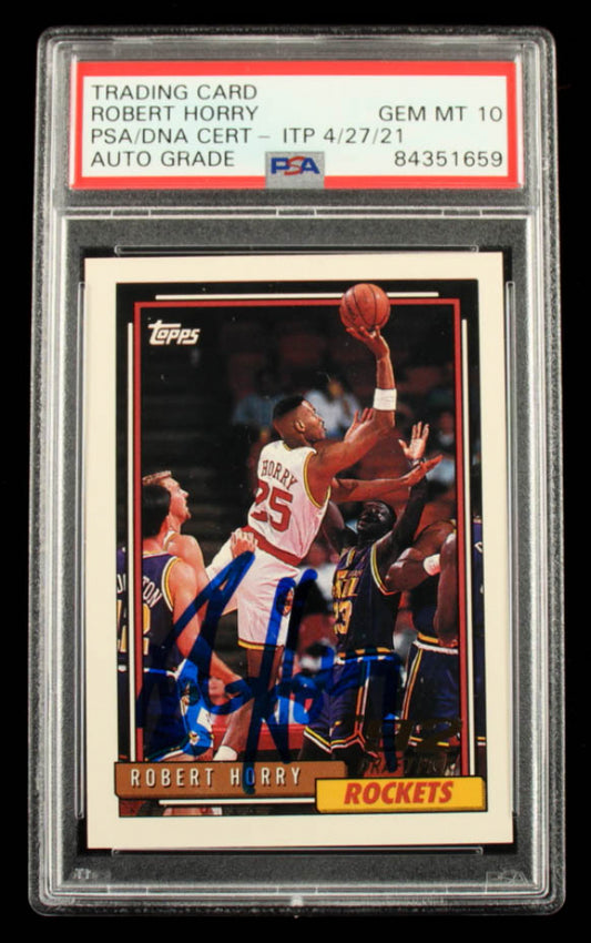 Robert Horry Signed 1992-93 Topps #308 - Autograph Graded PSA 10 - Rookie Card