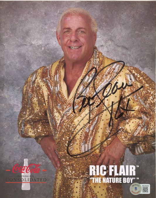 Ric Flair Signed WWE 8x10 Photo Inscribed "16x" (Beckett)