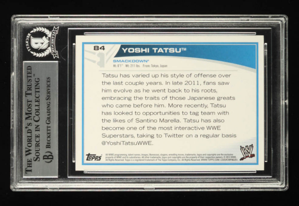 Yoshi Tatsu Signed 2013 Topps WWE #84 (BGS)