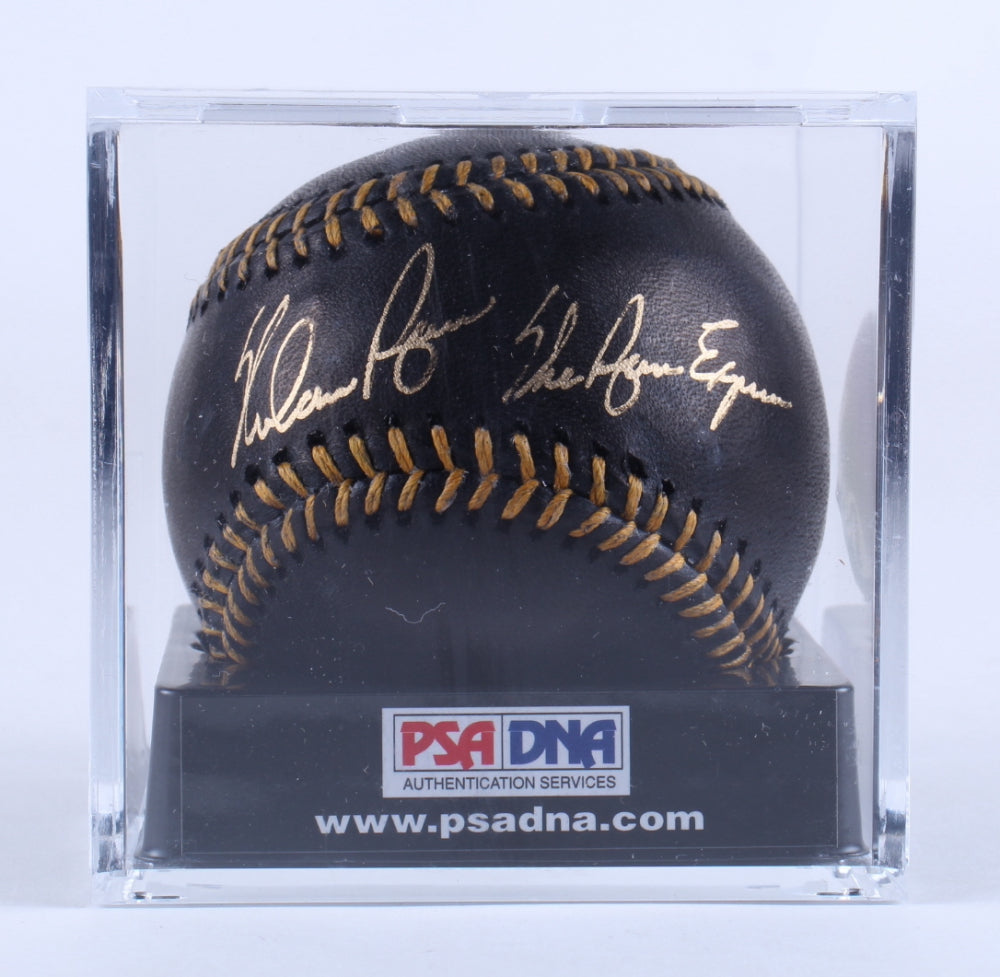 Nolan Ryan Signed (PSA) OML Black Leather Baseball Inscribed "The Ryan Express" w/ Display Case - Overall Grade 10 | Auto Grade 10 | Baseball Grade 10