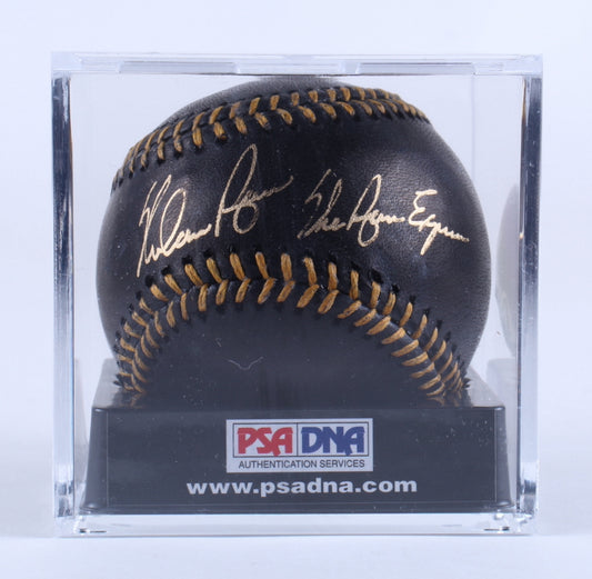 Nolan Ryan Signed (PSA) OML Black Leather Baseball Inscribed "The Ryan Express" w/ Display Case - Overall Grade 10 | Auto Grade 10 | Baseball Grade 10