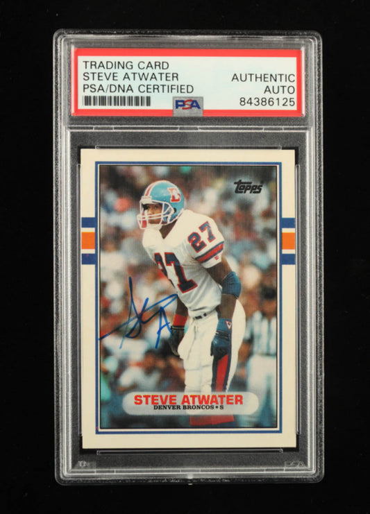 Steve Atwater Signed 1989 Topps Traded #52T (PSA) - Rookie Card