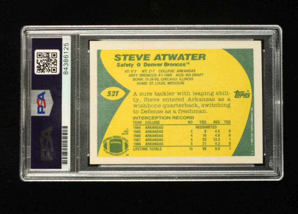 Steve Atwater Signed 1989 Topps Traded #52T (PSA) - Rookie Card