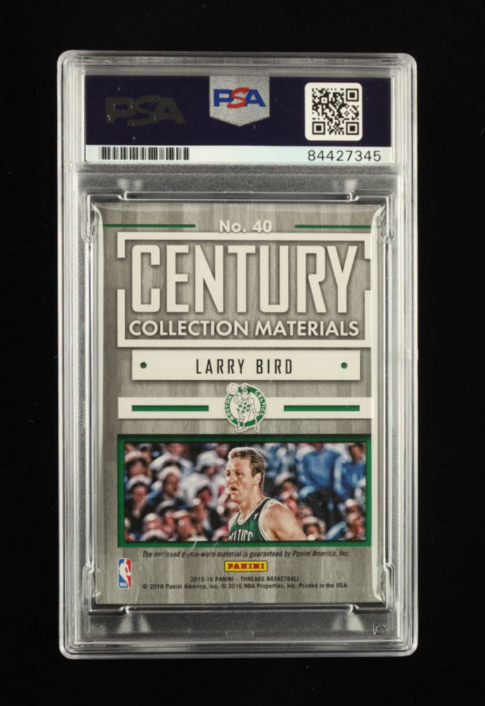 Larry Bird Signed 2015-16 Panini Threads Century Collection Materials #40 #64/75 Autograph Graded PSA 9 | Serially Numbered #64 / 75