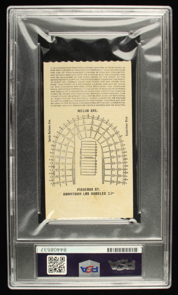 O. J. Simpson Signed 1967 Game Ticket Inscribed "Game Of The Century" (PSA) - O.J. Simpson’s NCAA debut game