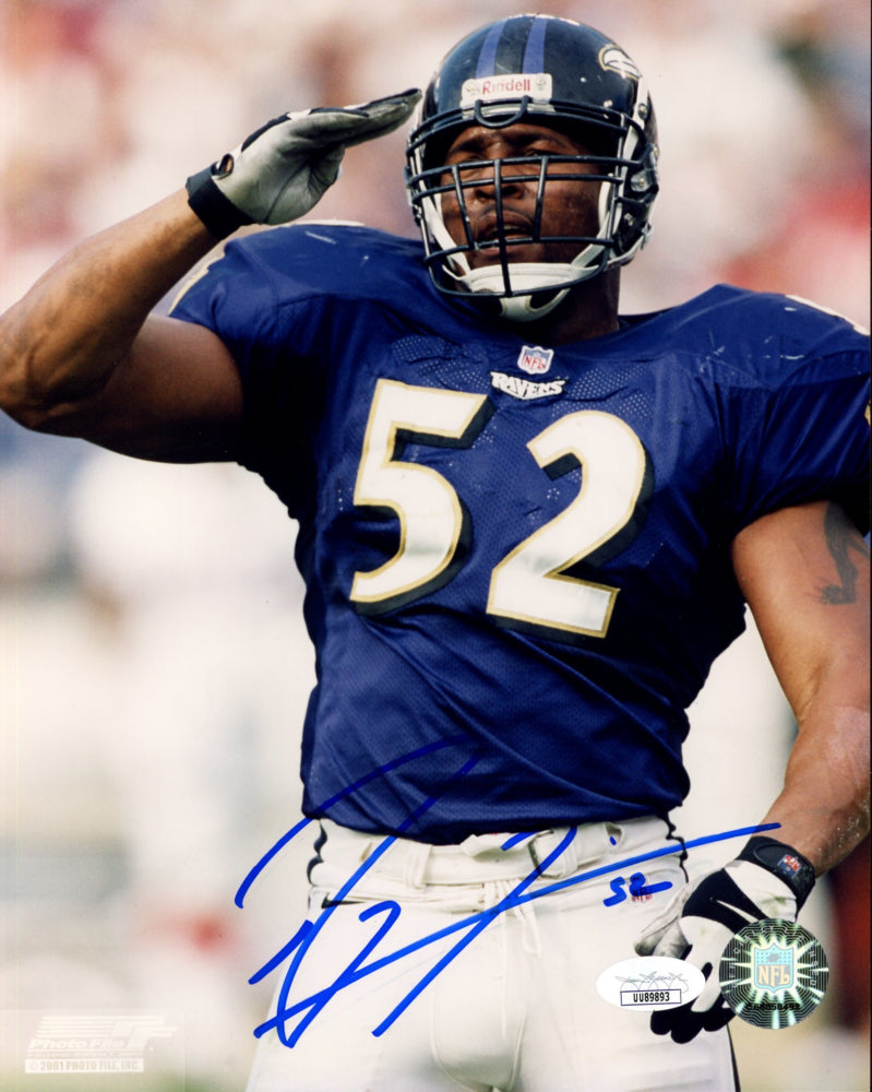 Ray Lewis Signed Ravens 8x10 Photo (JSA)