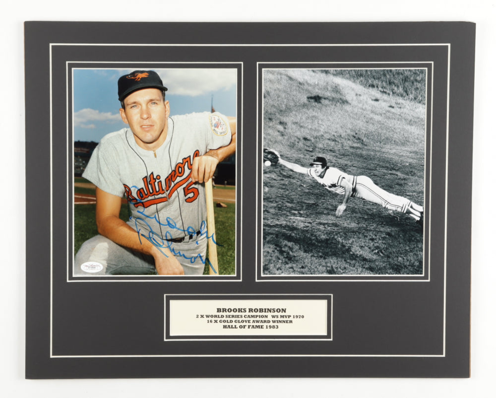 Brooks Robinson Signed (JSA) Orioles 16x20 Custom Matted Photo Display