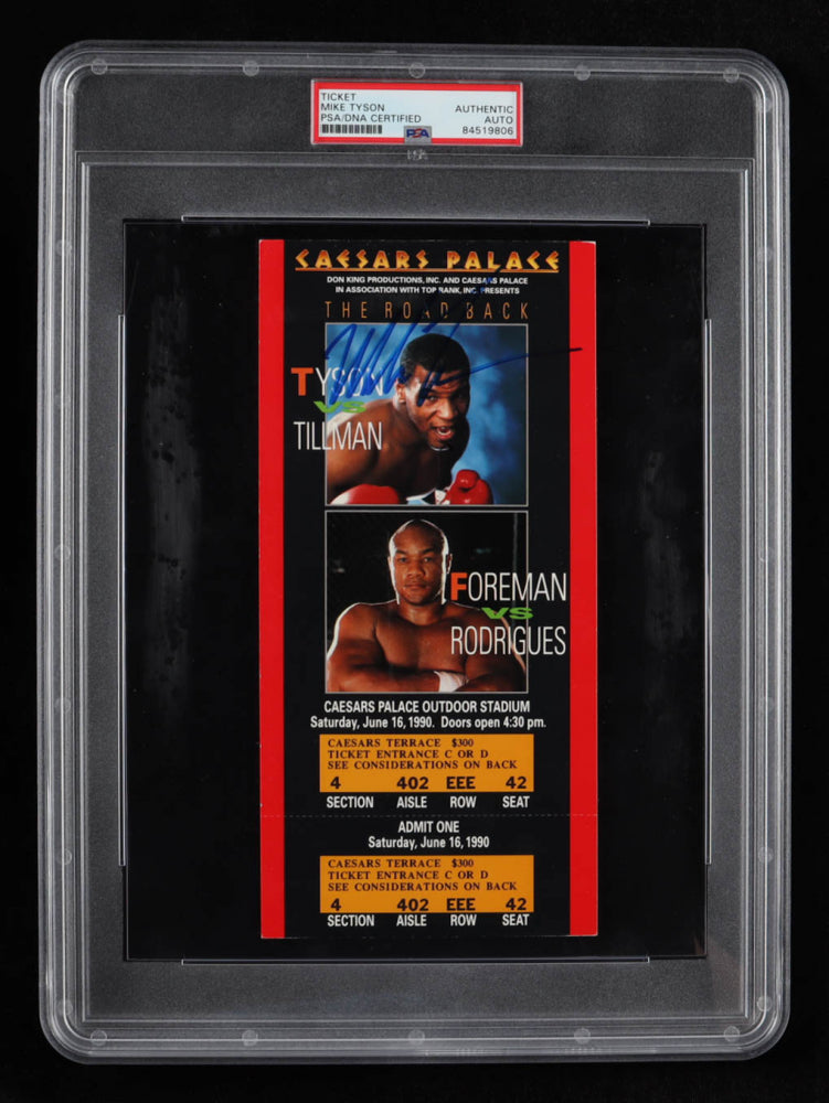 Mike Tyson Signed 1990 Boxing Match Ticket (PSA)