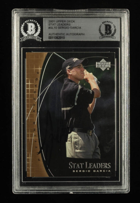 Sergio Garcia Signed 2001 Upper Deck Stat Leaders #SL10 (BGS) - Rookie Card