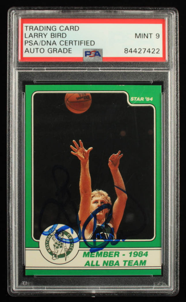 Larry Bird Signed 1984 Star #13 Member 1984 All-NBA Team - Autograph Graded PSA 9