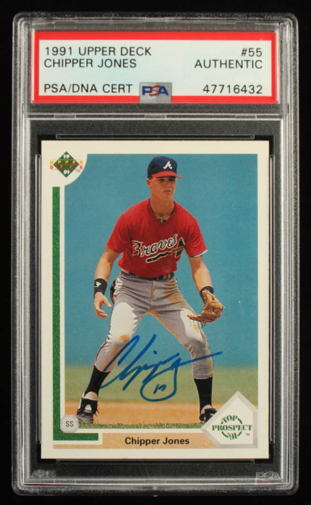 Chipper Jones Signed 1991 Upper Deck #55 (PSA) - Rookie Card