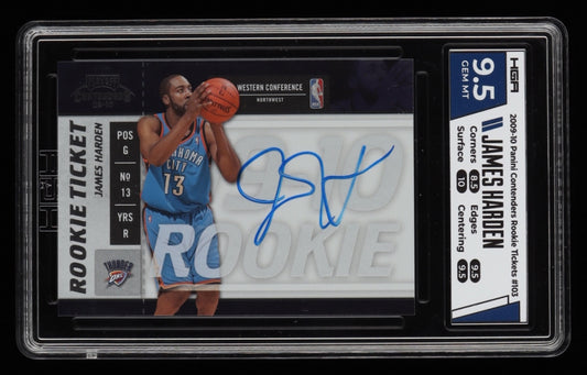 James Harden 2009-10 Playoff Contenders #103 SP Autograph RC (HGA 9.5) Rookie Card / Autograph Graded (HGA) 10 - Rookie Card