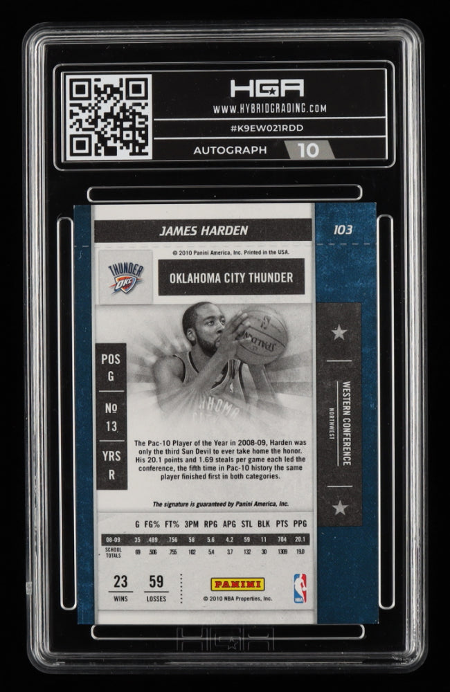 James Harden 2009-10 Playoff Contenders #103 SP Autograph RC (HGA 9.5) Rookie Card / Autograph Graded (HGA) 10 - Rookie Card