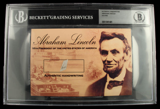 Abraham Lincoln 4x6 Hand-Written Word (BGS)