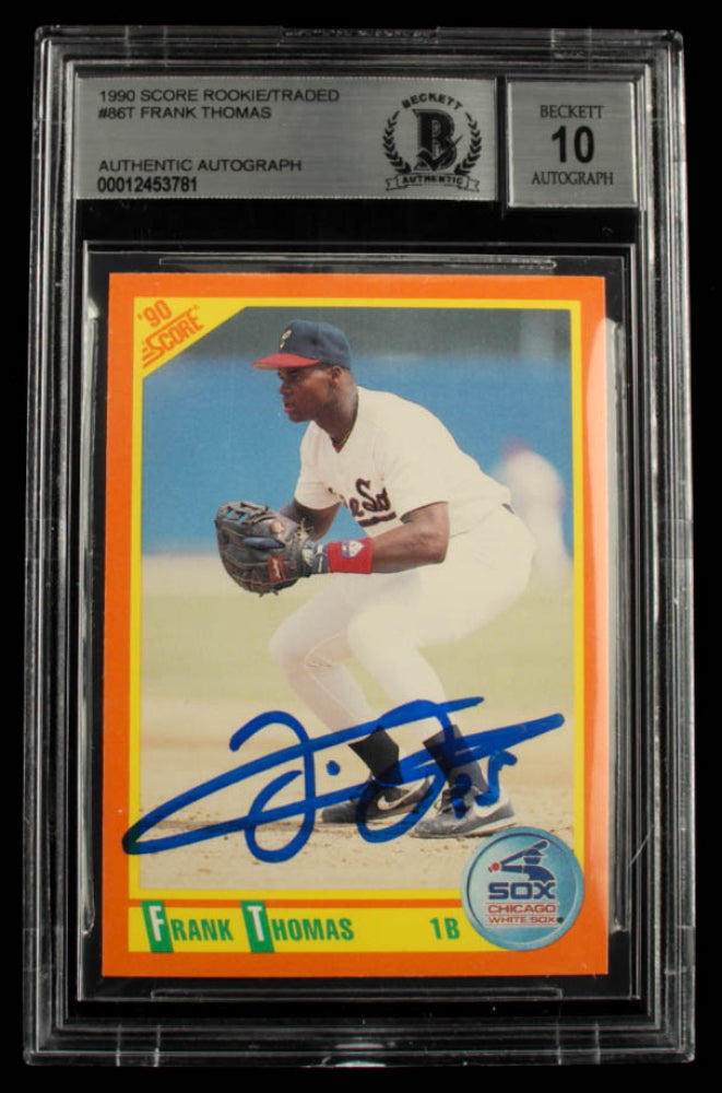 Frank Thomas Signed 1990 Score Rookie / Traded #86T - Autograph Graded Beckett (BGS) 10 - Rookie Card