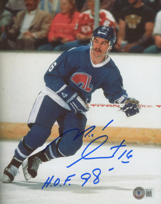 Michel Goulet Signed Nordiques 8x10 Photo Inscribed "H.O.F. 98" (Beckett)