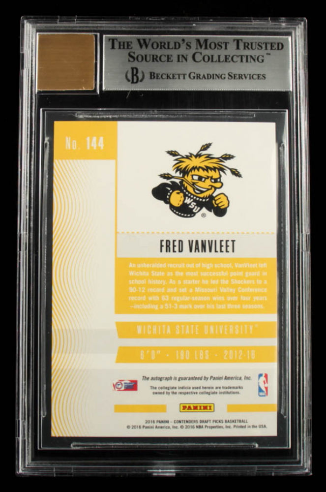 Fred VanVleet 2016-17 Panini Contenders Draft Picks #144A AU/White Jersey - Card Grade - (BGS 8.5) - Autograph Graded Beckett (BGS) 9 - Rookie Card