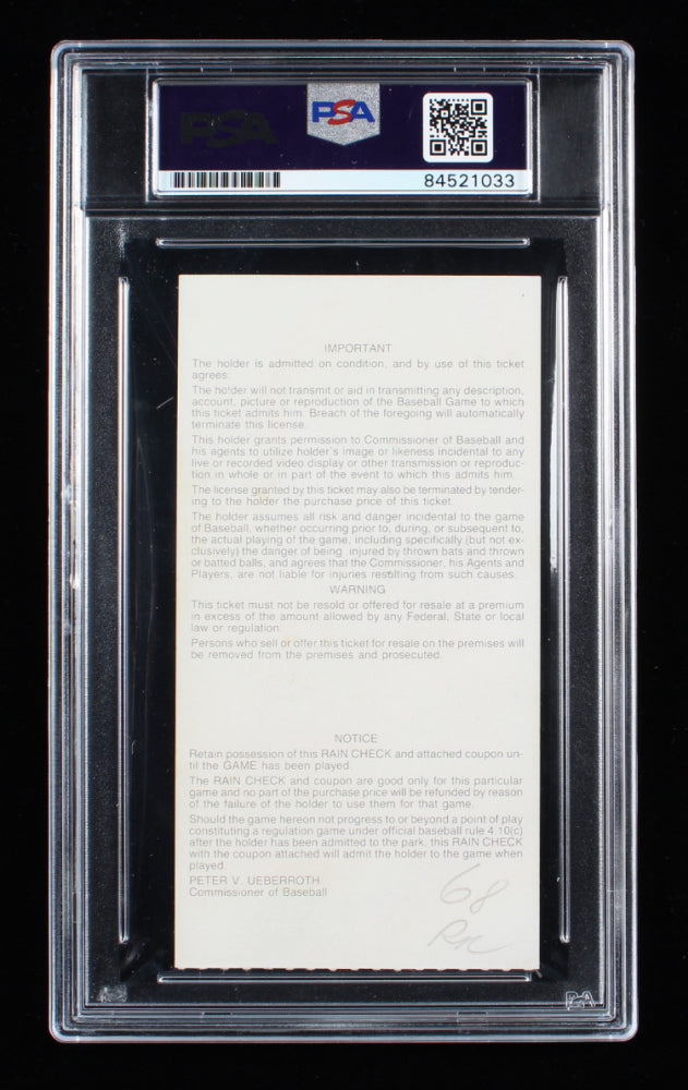 Nolan Ryan Signed 1986 All-Star Game Ticket Inscribed "8x All Star" - Autograph Graded PSA 10