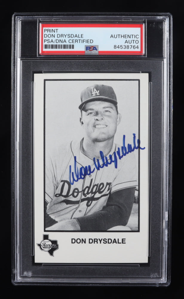 Don Drysdale Signed Dodgers 4x6 Print (PSA)