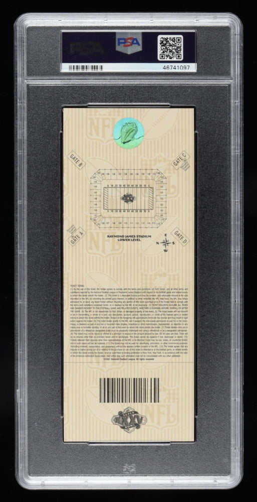 Ray Lewis Signed 2001 NFL Super Bowl XXXV Ticket Inscribed "SB MVP" - Autograph Graded PSA 9