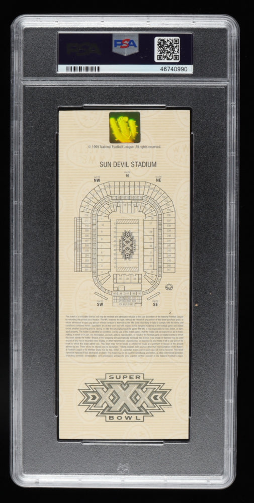 Emmitt Smith Signed 1996 NFL Super Bowl XXX Ticket (PSA)