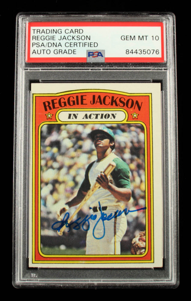 Reggie Jackson Signed 1972 Topps #436 IA (PSA) Autograph Graded PSA 10