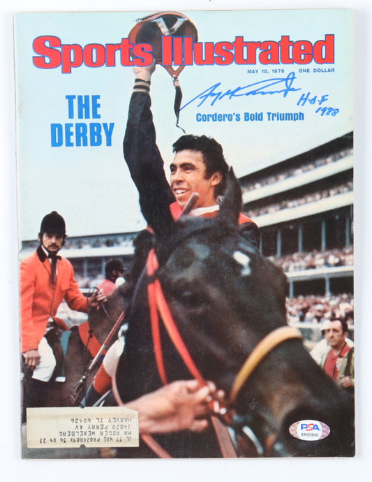 Angel Cordero Jr. Signed (PSA) 1976 Sports Illustrated Full Magazine Insribed "H.O.F 1988" - Kentucky Derby